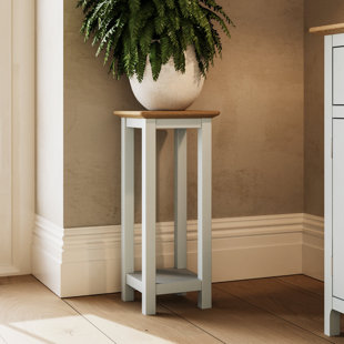 CLASSICLIVING Daris Side Lamp Table Plant Stand. Solid Oak Top. Fully Assembled