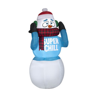GEMMY INDUSTRIES Gemmy Christmas Animated Airblown Shivering Super Chill Snowman