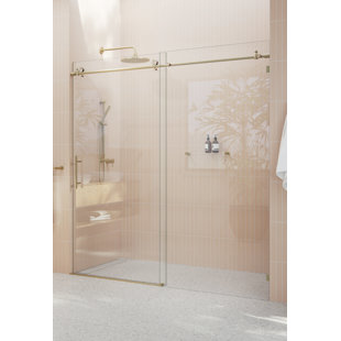 GLASS WAREHOUSE Eclipse 60 - 64 in. x 78 in. Fully Frameless Sliding Shower Door