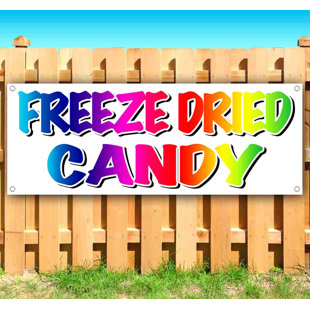 TAMPAPRINTING Freeze Dried Candy Banner 13 oz | Non-Fabric | Heavy-Duty Vinyl Single-Sided With Metal Grommets
