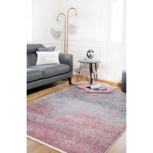 TRENT AUSTIN DESIGN® Bespoky Edsall Pink Modern Cotton Digital Print Area Rug