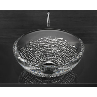 Maestro Bath Diamante 17.1'' Transparent Circular Bathroom Sink
