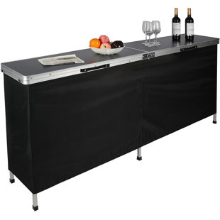 PREP & SAVOUR Dejoode Rectangular 78'' L x 15'' W Outdoor Bar Table