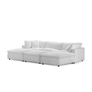 ABBYSON HOME Luxe Stain-Resistant Fabric 3Pc Sofa And 3Pc Ottoman Set