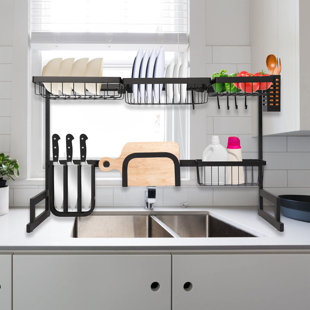 LEANN WALL WHISPERERS Stainless Steel Over The Sink Dish Rack