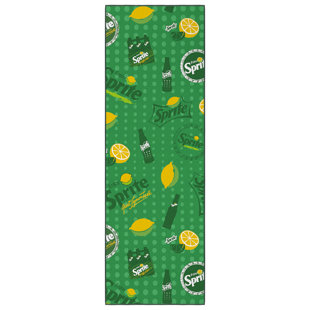 OTTOMANSON Sprite Logo Washable 2 ft. x 5 ft. Non-Slip Runner Rug Coke For Man Cave Bedroom Kitchen, Green