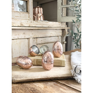 COPPERMILL KITCHEN Vintage Inspired Copper Egg Holiday Shaped Ornament (Set of 4)