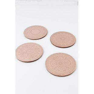 COPPERMILL KITCHEN Vintage Inspired Copper Round 4 Piece Coaster Set (Set of 4)