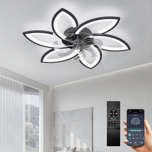 IVY BRONX Ceiling Fan with Lights,Low Profile Ceiling Fan with Lights,Modern Dimmable Ceiling Light Fan