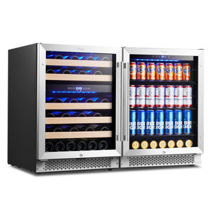 Yeego 46.8'' 46 Bottle and 180 Can Triple Zone Wine & Beverage Refrigerator