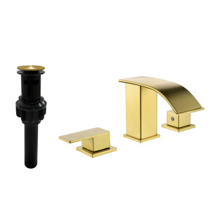 AWZTOO Widespread 2-handle Bathroom Faucet with Drain Assembly