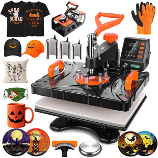 DREAMDWELL HOME 8 in 1 Heat Press Machine 12" x 15" Digital Multifunction Shirt Transfer Machine for DIY T-Shirt Hat Cap Mug Plate