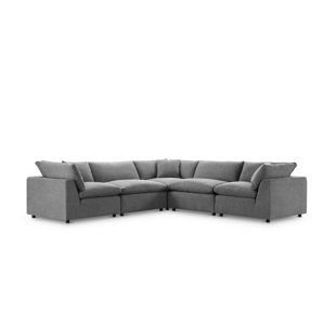 ABBYSON HOME JoJo Fletcher Luxe Stain-Resistant Fabric 5Pc Two-Arm Sectional