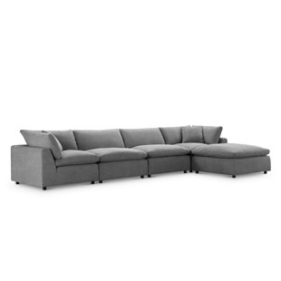 ABBYSON HOME Luxe Stain-Resistant Fabric 5Pc L-Shaped Sectional