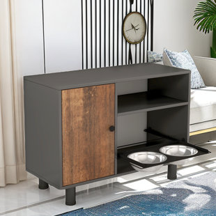 AFIA PREMIUM COLLECTION Fedder Pet Feeder Station with Cabinet and 2 Stainless Steel Bowls