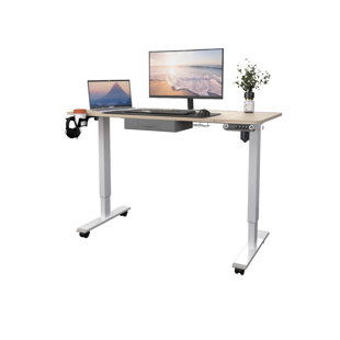 LATITUDE RUN® Bavan Electric Height Adjustable Standing Desk With A Drawer