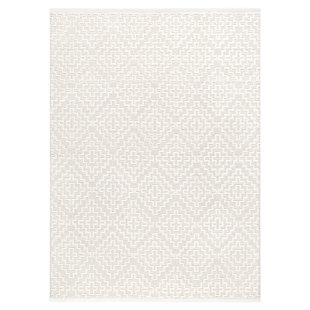 TOWN & COUNTRY LIVING TOWN & COUNTRY LUXE Tretta Modern Geo Area Rug with Plush High-Low Texture, Ivory