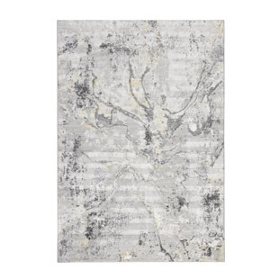 TOWN & COUNTRY LIVING TOWN & COUNTRY LUXE Opaline Bold Marble Area Rug with Glam Metallic Ribbed Texture Pile, Black