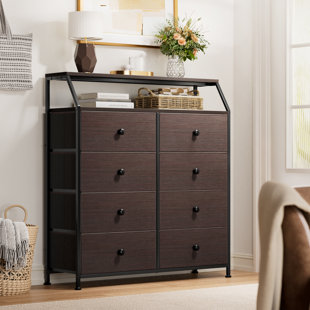 EBERN DESIGNS Ojaswi 8 Drawer, Double Dresser with Wooden, Chest of Drawer in 37.6''