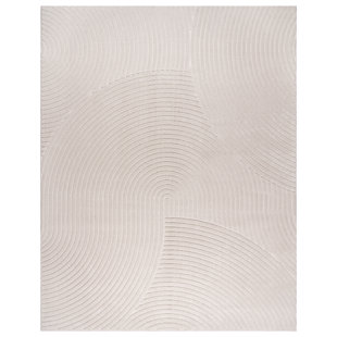 GERTMENIAN Conway Cream Solid Geometric Textured Area Rug