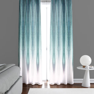 DEJA BLUE STUDIOS Peacock Abstract Semi-Sheer Curtain Panels (Set of 2)