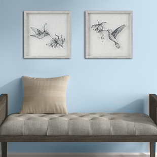 URBAN HABITAT Humming Birds Framed Graphics Wall Art Set (Set of 2)