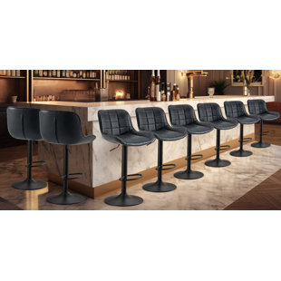 TENTOP® Unfinished Swivel Adjustable Height Stool (Set of 8)