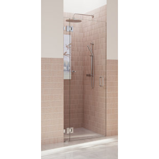 GLASS WAREHOUSE Halo 31.5 in. x 78 in. Frameless Glass Hinge Shower Door