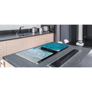 FESTIVE FIT HOME Cooktop Cover - Sea Foam Coastal Gas & Induction Stove Cover | Charcuterie Board