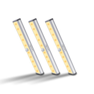 LEPOTEC 7.48Inch 10 LED Wireless Rechargeable Motion Sensor Cabinet Light (Set of 3)