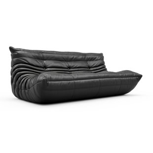 TRULE Armless Large Microfiber Leather 3-Seat Bean Bag Sofa