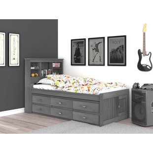 VIV + RAE™ Beckford Twin 6 Drawer Solid Wood Mate's & Captain's Bed with Bookcase