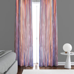 DEJA BLUE STUDIOS Polyester Light Filtering Curtain Panel Pair (Set of 2)