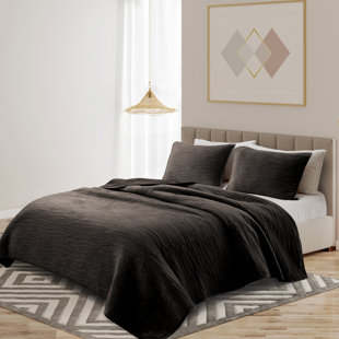 WONDERFUL TEXTILE Wonderful Flannel Quilt Set 3 Piece for All Season Reversible