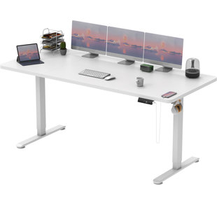 INBOX ZERO Height Adjustable T-Shaped Computer Desk 180 x 80cm Electric Standing Desk with USB Charging