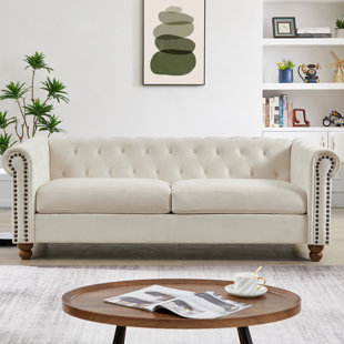 ROSDORF PARK Newell 80" Upholstered Chesterfield Tufted Sofa