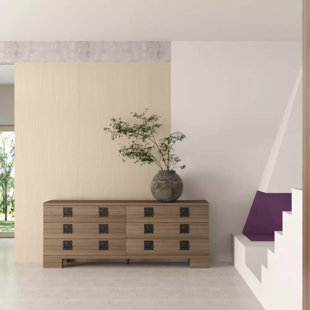 MARIA YEE Fen 6 Drawer 64" W Solid Wood Double Dresser