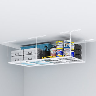 REBRILLIANT Maryorie Ceiling Mounted Overhead Steel Garage Storage Racks