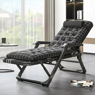 JTANGL 3 in 1 Folding Camping Cots with Mattress, 5 Position Adjustable Patio Folding Lounge Chair