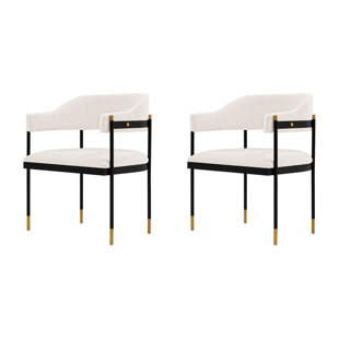 MERCER41 Lenahan Chenille Metal Side Chair Dining Chair