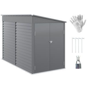 OUTSUNNY 5 ft. W x 9 ft. D Metal Lear-To Storage Shed