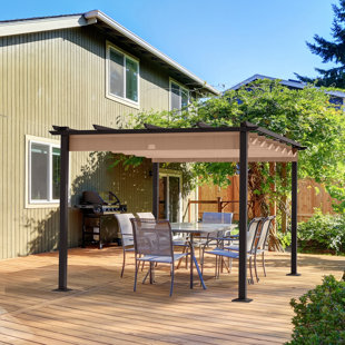 EGEIROS LIFE Aluminum Pergola with Retractable Canopy