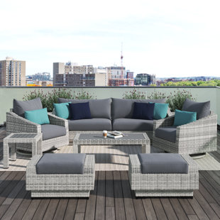 RST BRANDS Castelli Rattan Sofa Seating Group with Cushions