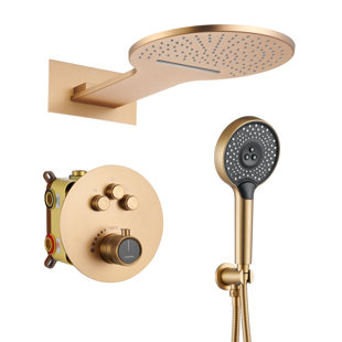 CASAINC Cascade Bliss Thermostatic Rainfall Shower System with Rough in-Valve