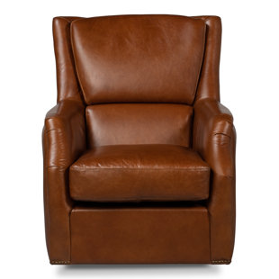 SARREID LTD Baker Leather Swivel Club Chair