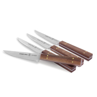 SCHMIDT BROTHERS CUTLERY Schmidt Brothers™ Cutlery Walnut & Brass 4-Piece Steak Knife Set