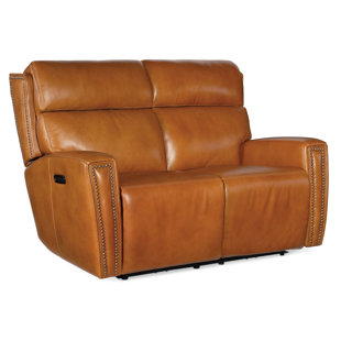 COJA Raffy 58.5'' Genuine Leather Reclining Loveseat