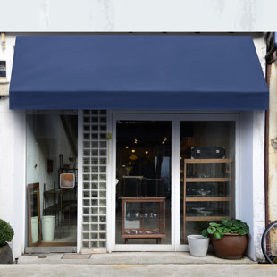 Diensweek 121.26'' W x 27.56'' H Polyester Blue Cover Door Awning