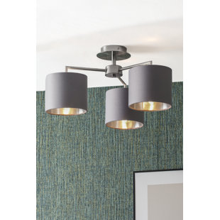 PACIFIC LIFESTYLE Abgesetzte Deckenleuchte Elin, 44 cm aus Stoff