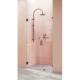GLASS WAREHOUSE Illume 43.25 in. x 78 in. Fully Frameless Wall Hinge Shower Door